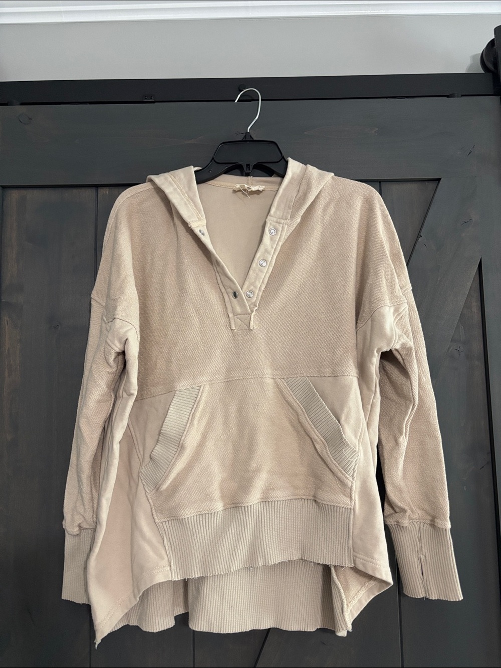 Dress Up Relaxed Hoodie Pullover Sweater - Beige